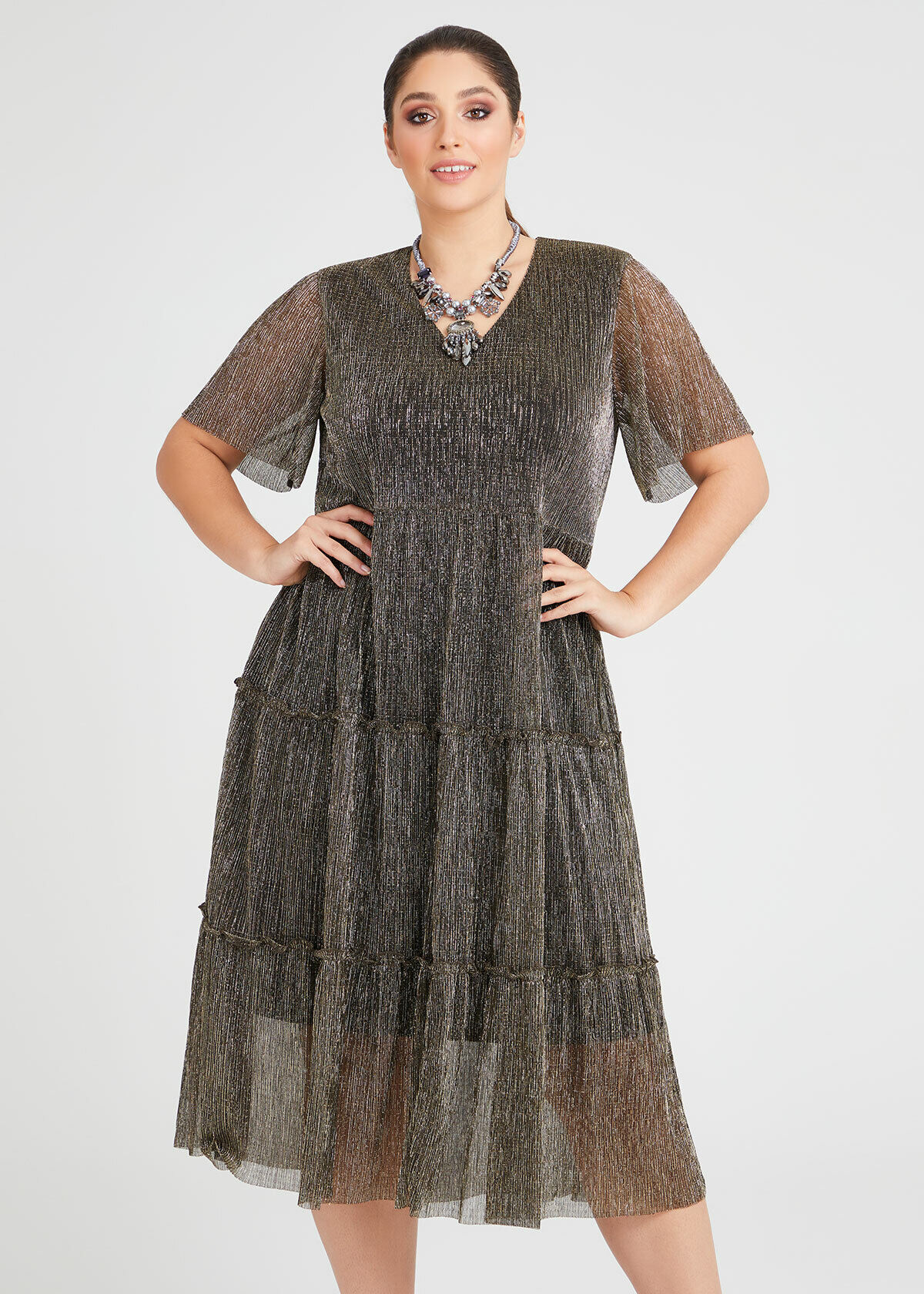 Shop Goddess Shimmer Formal Dress in Black in sizes 12 to 24 | Taking Shape